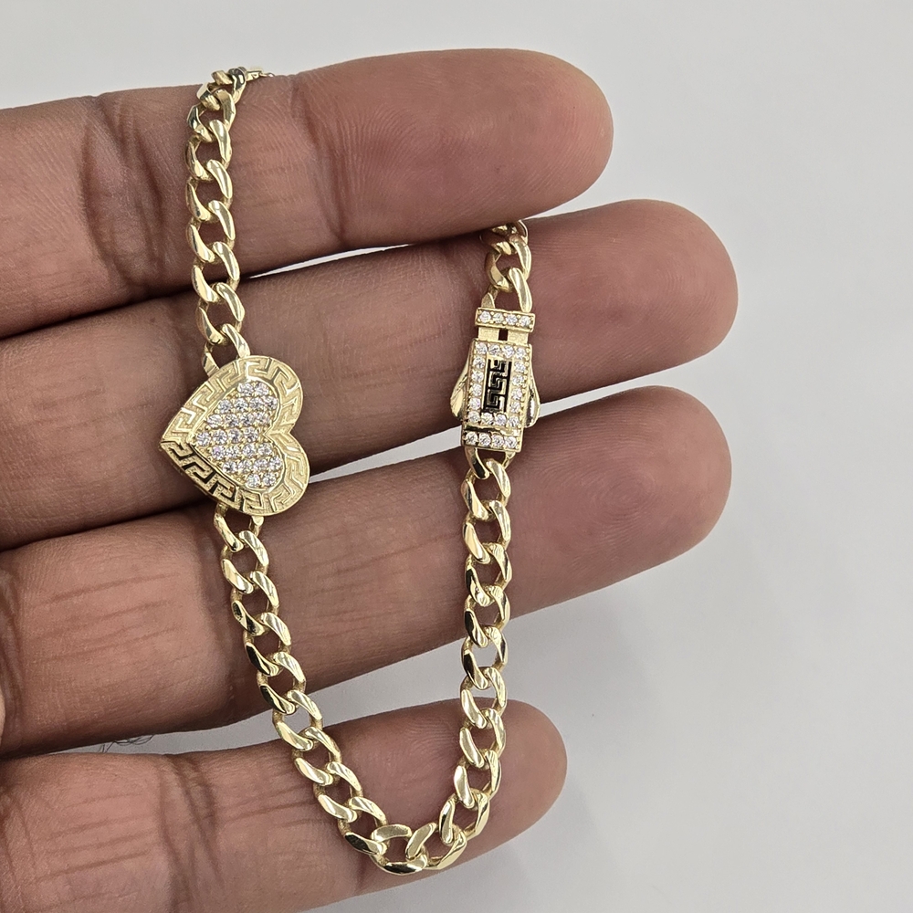 10kt Real Gold Heart Bracelet For Women
